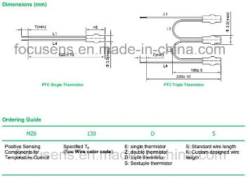 Temperature Protection Single Triple Mz6 PTC Thermistor for Motor Thermal Protection