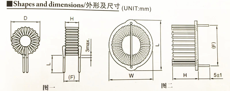 High Current Fixed Toroidal Choke Coil Inductor with RoHS with Terminal for Solar, Wind and New Energy